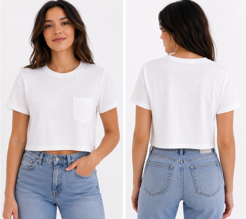 J.Crew Cropped girlfriend crewneck tee Size M
